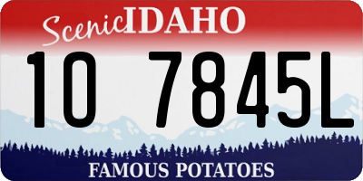 ID license plate 1O7845L