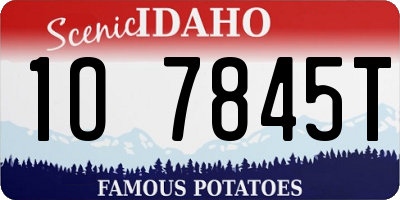 ID license plate 1O7845T