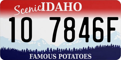 ID license plate 1O7846F