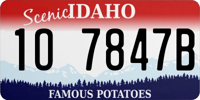 ID license plate 1O7847B