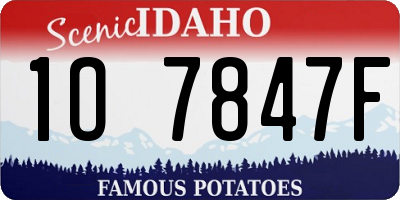 ID license plate 1O7847F