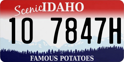 ID license plate 1O7847H