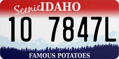 ID license plate 1O7847L
