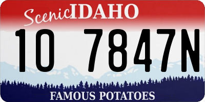 ID license plate 1O7847N