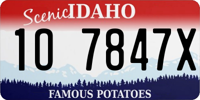 ID license plate 1O7847X