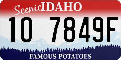 ID license plate 1O7849F