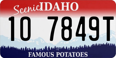 ID license plate 1O7849T