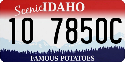 ID license plate 1O7850C