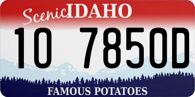 ID license plate 1O7850D