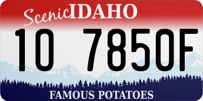 ID license plate 1O7850F