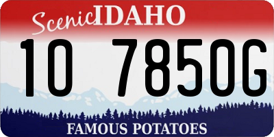 ID license plate 1O7850G