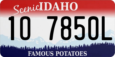 ID license plate 1O7850L