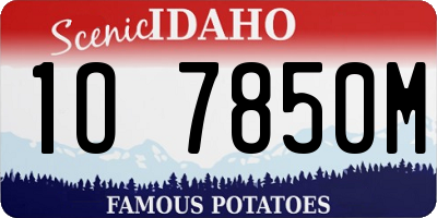 ID license plate 1O7850M