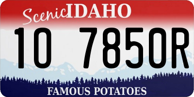 ID license plate 1O7850R
