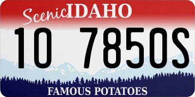 ID license plate 1O7850S