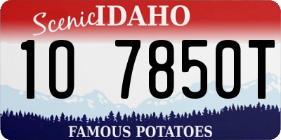 ID license plate 1O7850T