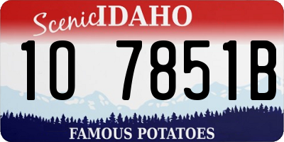 ID license plate 1O7851B