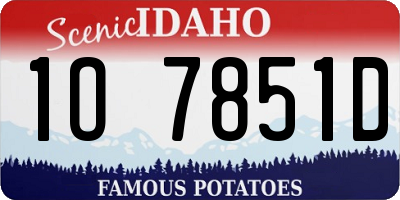 ID license plate 1O7851D