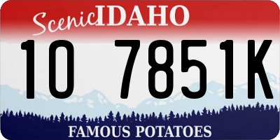 ID license plate 1O7851K