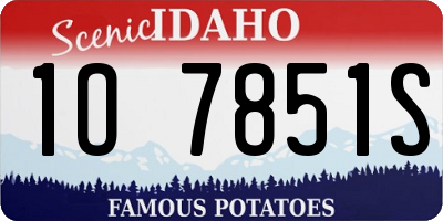 ID license plate 1O7851S