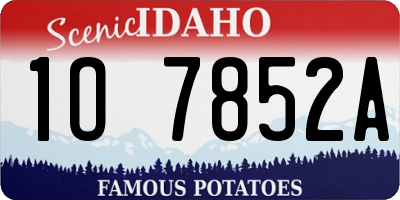 ID license plate 1O7852A