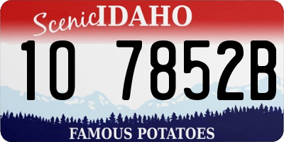 ID license plate 1O7852B