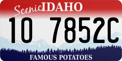 ID license plate 1O7852C