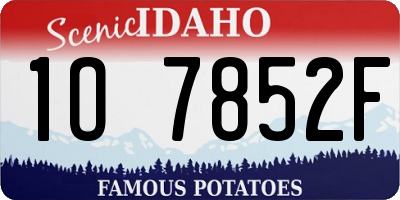 ID license plate 1O7852F