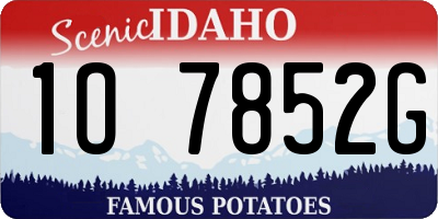 ID license plate 1O7852G