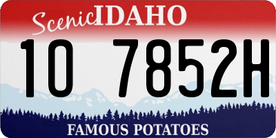 ID license plate 1O7852H