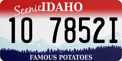 ID license plate 1O7852I
