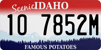 ID license plate 1O7852M