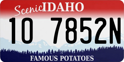 ID license plate 1O7852N