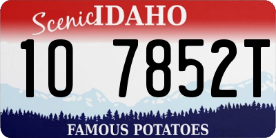 ID license plate 1O7852T