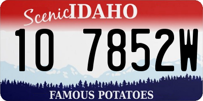 ID license plate 1O7852W