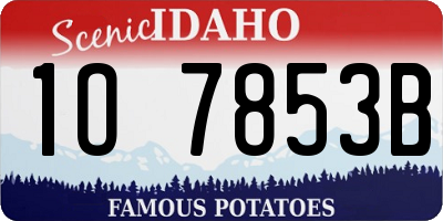 ID license plate 1O7853B