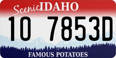 ID license plate 1O7853D
