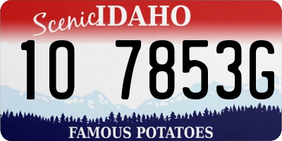 ID license plate 1O7853G