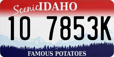 ID license plate 1O7853K