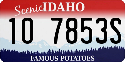 ID license plate 1O7853S