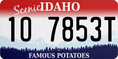 ID license plate 1O7853T
