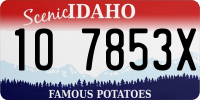 ID license plate 1O7853X