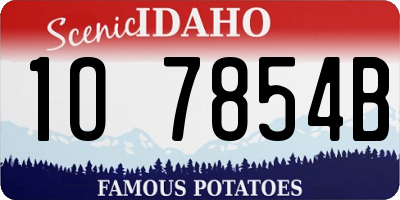 ID license plate 1O7854B