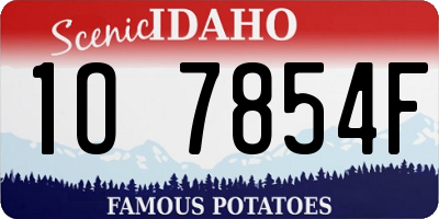 ID license plate 1O7854F