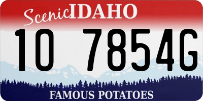 ID license plate 1O7854G