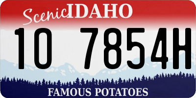 ID license plate 1O7854H