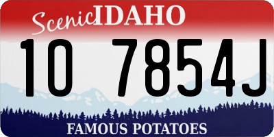 ID license plate 1O7854J