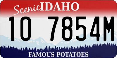 ID license plate 1O7854M