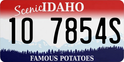 ID license plate 1O7854S