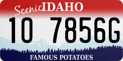 ID license plate 1O7856G